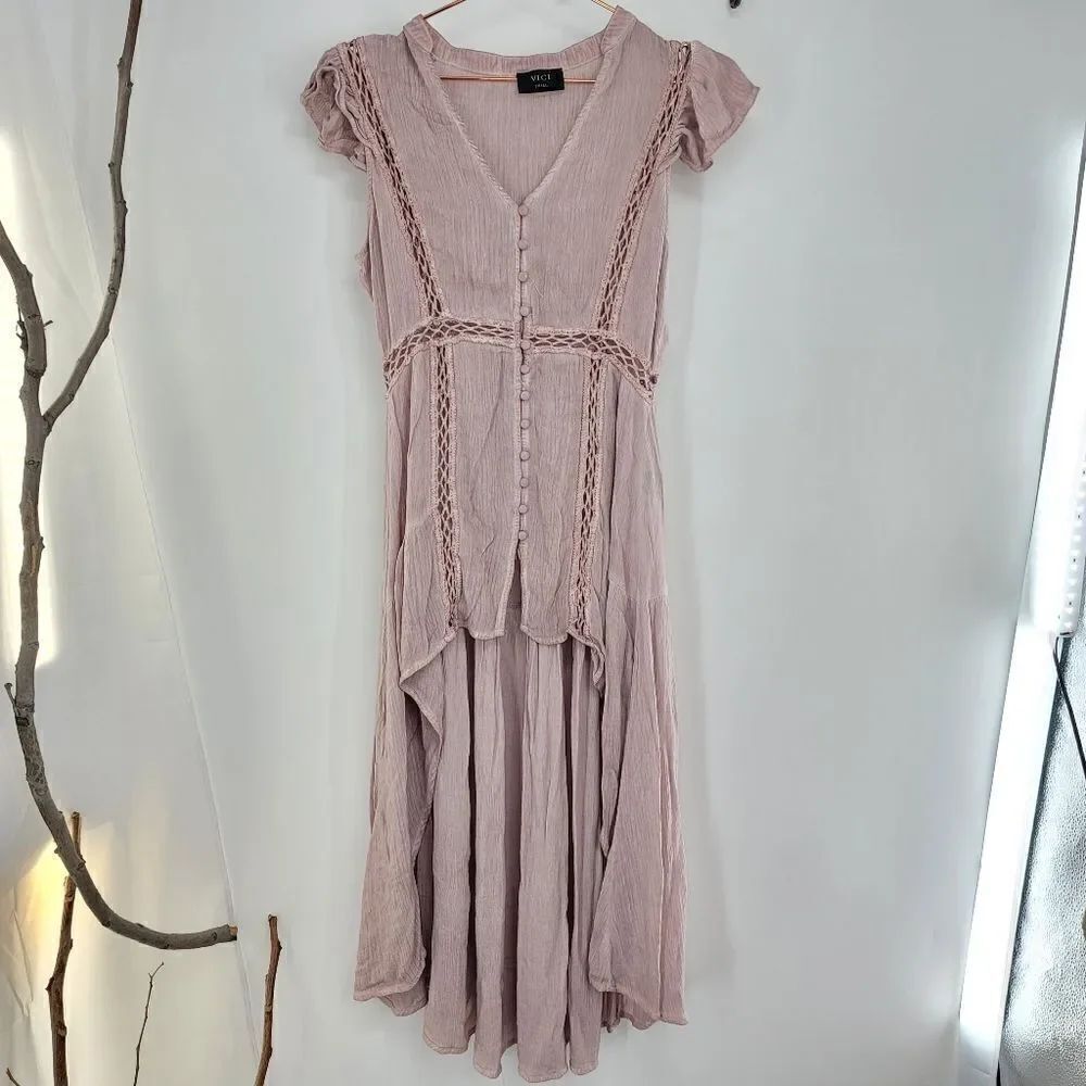 Vici dusty rose boho dress
